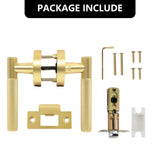 Asidrama 4 Pack Privacy Door Handles with Lock,Brushed Gold Door Handles Inte...
