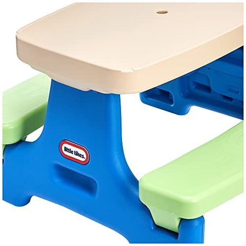 Little Tikes Easy Store Jr. Kid Picnic Play Table, Standard, Blue,green