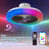 RGB Ceiling Fan Light, 19.09-Inch, Dimmable LED Color Changing Ceiling Fan Li...