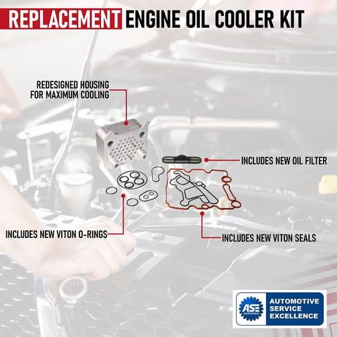 Engine Oil Cooler Kit - Compatible with Ford Trucks - Powerstroke 6.0L V8 F25...