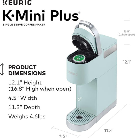 Keurig K-Mini Plus Single Serve K-Cup Pod Coffee Maker, Misty Green