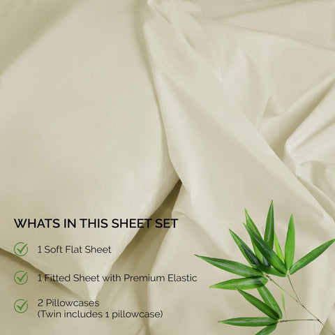 Superior 300 Thread Count Rayon from Bamboo Sheet Set, Cooling, Silky Soft, H...