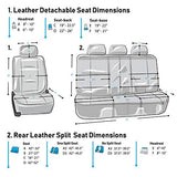 FH Group Three Row Car Seat Covers Deluxe Leatherette with 8 Headrests, Beige