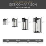 Kichler Branner 1-Light Textured Black Luxe Updated Traditional Outdoor Wall ...