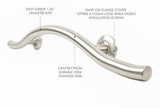 30-inch Designer Maverick Double Arched Curved/Wave Bathroom Shower Grab Bar,...