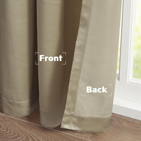 Satin Window Curtain Single Piece Luxurious Curtain for Living Room Window, L...