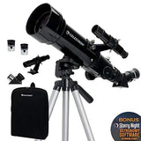 Celestron - 70mm Travel Scope - Portable Refractor 70 with Backpack, Black