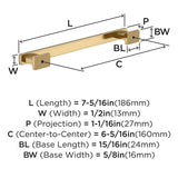 Amerock 10BX37093CZ | Champagne Bronze Cabinet Pull | 6-5/16 inch (160mm) Cen...