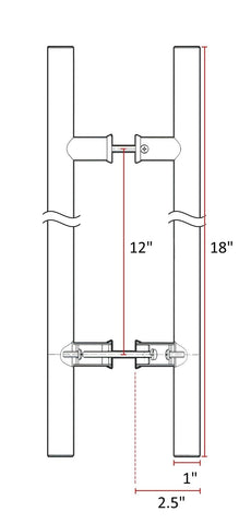 NHN Modern & Contemporary Double-Sided Ladder Style Push-Pull Stainless Door ...