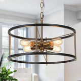 KSANA Drum Chandelier for Dining Room, Mid-Century Modern Chandelier 4 Lights...