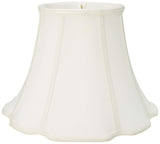 Royal Designs Scalloped Oval Bell Designer Lamp Shade, White, (7 x 5.25) x (1...