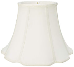 Royal Designs Scalloped Oval Bell Designer Lamp Shade, White, (7 x 5.25) x (1...