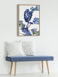 Kate and Laurel Sylvie Monstera Blue Magic Framed Canvas Wall Art by Creative...