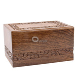 Rosewood Cremation Urn for Human Ashes - Handmade Border Engraved Wooden Buri...