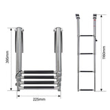Boat 4 Step Ladder 316 Stainless Steel Folding Ladde, Pontoon Boat Telescopin...