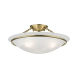 Livex Lighting 4824-01 Newburgh Collection 3 Light Semi-Flush, Antique Brass,...