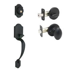 Copper Creek HZ2610XEK-BC Heritage Front Entrance Handleset in Black with Egg...