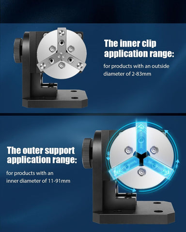 FAHKNS D69 Chuck Rotary Axis, Rotary Chuck for Laser Marking Machine and Fibe...