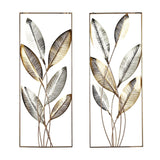Deco 79 Metal Leaf Home Wall Decor Metallic Cutout Wall Sculpture with Silver...