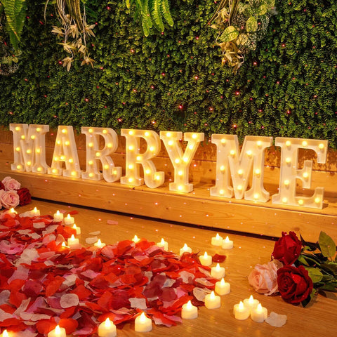 Fumete 4080 Pcs Marry Me Sign Proposal Decorations Lighted Marry Me Letters w...