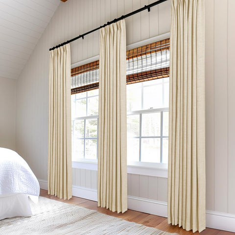 100% Blackout Shield Pinch Pleated Curtains 84 Inch Length 2 Panels Set, Line...