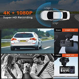 Kingslim D1 pro Dual Dash Cam 4K Record Inside - Front and DEEP GREY