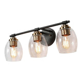 classy leaves Bathroom Vanity Light Fixtures, 3 Light Black Gold Vanity Light...