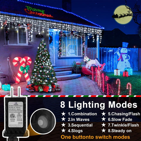 Christmas Lights Outdoor, 164FT 1600 LED Ice Lights for Outside with 320 Drop...