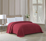 Beatrice Home Fashions Channel Chenille Bedspread, Twin, Burgundy