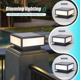 Solar Outdoor Column Lights Modern Fence Deck Cap Light Solar Post Lights Fix...