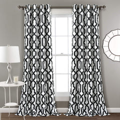 Lush Decor Edward Trellis Curtains Light Filtering Window Panel Set for Livin...