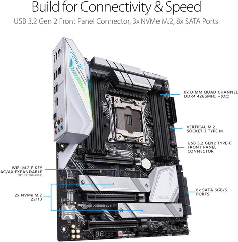 Asus Prime X299- A II ATX Motherboard (Intel X299) LGA 2066, 12 IR3555 Power...