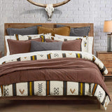 HiEnd Accents Toluca Canvas Western Bedding 3 Piece King Duvet Covet Set, Cat...