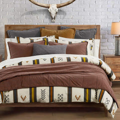 HiEnd Accents Toluca Canvas Western Bedding 3 Piece King Duvet Covet Set, Cat...