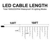 Christmas Lights Outdoor, 164FT 1600 LED Ice Lights for Outside with 320 Drop...