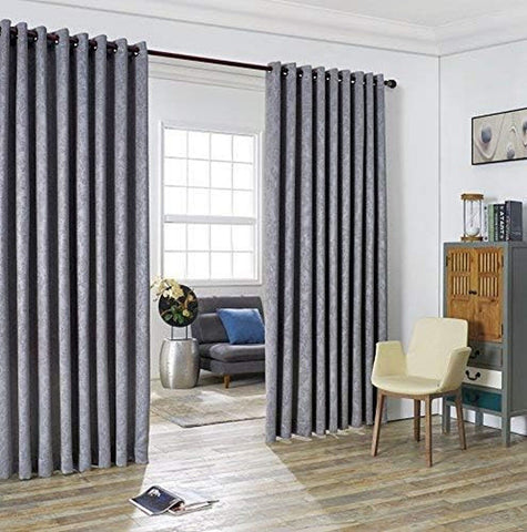 Linen Zone Gray Extra Wide Curtains for Wall Partition. Sliding Hanging Room ...