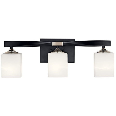 Kichler Marette 22.75" Vanity Light in Brushed Nickel, 3-Light Modern Bathroo...