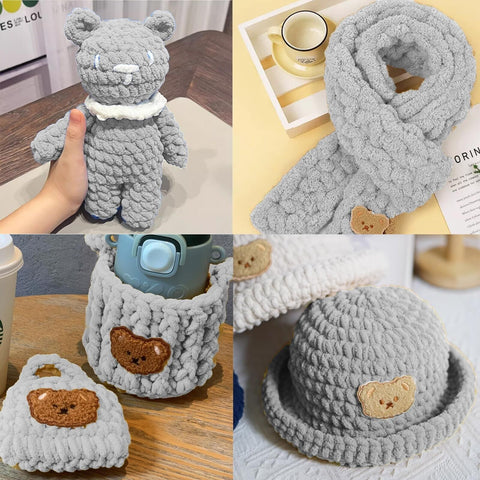 Chenille Chunky Yarn Arm Knitting Thick Bulky DIY for Knit Blanket Cushion Be...