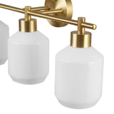 Globe Electric 52055 Cannes 3-Light, Gold Bathroom Vanity Light Fixtures, Mod...