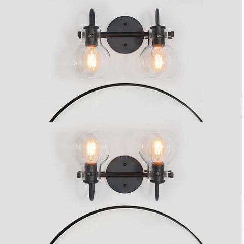 KSANA Black Bathroom Light Fixtures, 2-Light Modern Farmhouse Black Vanity Li...