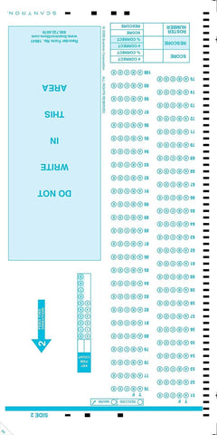 Official SCANTRON 19641 Answer Sheet B (500 Pack)
