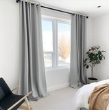 100% Blackout Shield Linen Blackout Curtains for Bedroom, Thermal Insulated C...