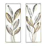 Deco 79 Metal Leaf Home Wall Decor Metallic Cutout Wall Sculpture with Silver...