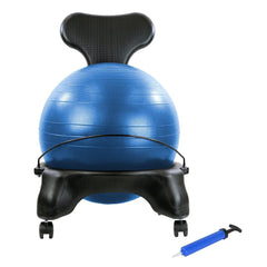 CanDo Plastic Mobile Ball Chair Adult Blue Adult Size