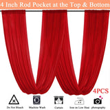 FUHSY Red Ceiling Drapes for Wedding Ceiling Drapes 5x20 FT 4 Panels Ceiling ...