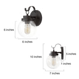 LOG BARN Black Outdoor Wall Lights 2 Pack, Exterior Globe Anti Rust Waterproo...