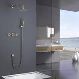 RBROHANT Gold Shower System Brass Shower Faucet Set, 10 Inch High Pressure Ro...