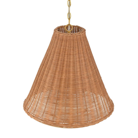 Creative Co-Op Rattan Taper Pendant Light, Natural 18" x 17"