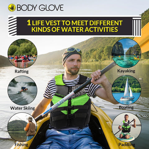 Body Glove Phantom Men's Life Vest, Lightweight Neoprene Life Jacket, USCG an...