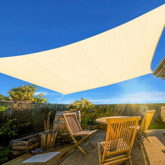 Artpuch Sun Shade Sail, 12'x16' Cream Rectangle, Curved Edged Commercial Grad...